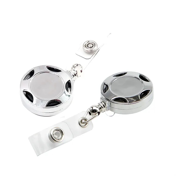 Retractable round shape metal badge reel with epoxy dome on 1... from ASI 37218 Athena Promo (tm)