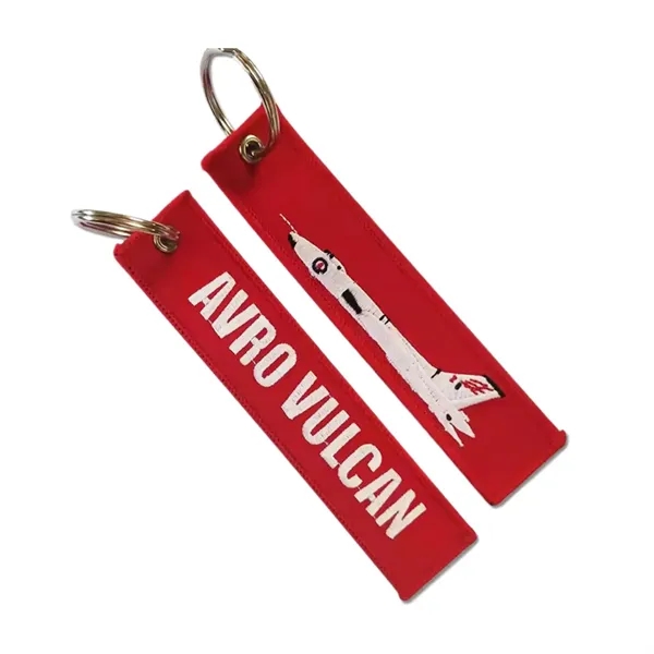 Embroidered keychain with metal ring plus 1 color embroidery on both... from ASI 37218 Athena Promo (tm)