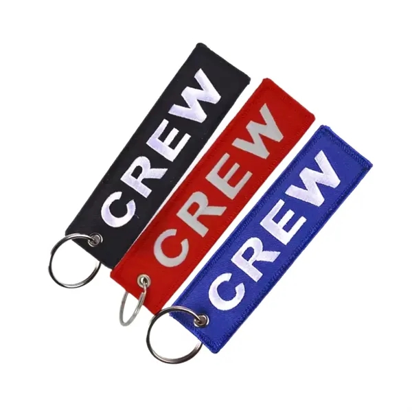 Embroidered keychain with metal ring plus 1 color embroidery on both... from ASI 37218 Athena Promo (tm)