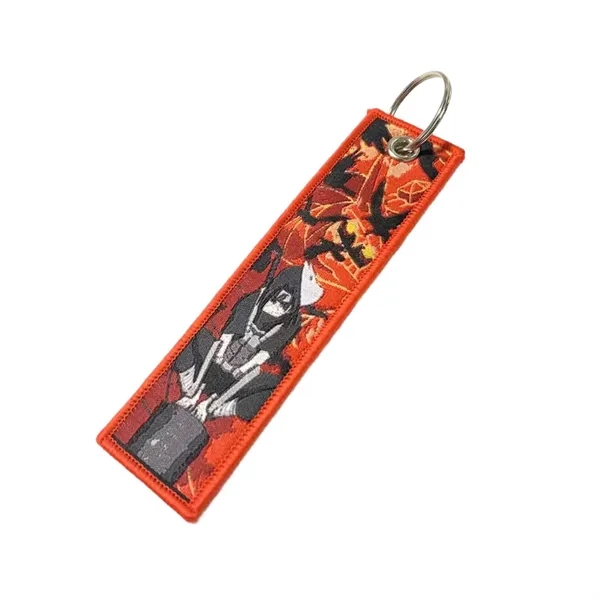 Woven keychain with metal ring plus 1 color woven on both... from ASI 37218 Athena Promo (tm)