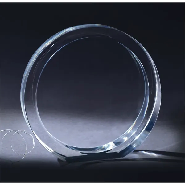 This circular optically perfect award features a large etch area perfect... from ASI 71920 Moderne Glass Company Inc