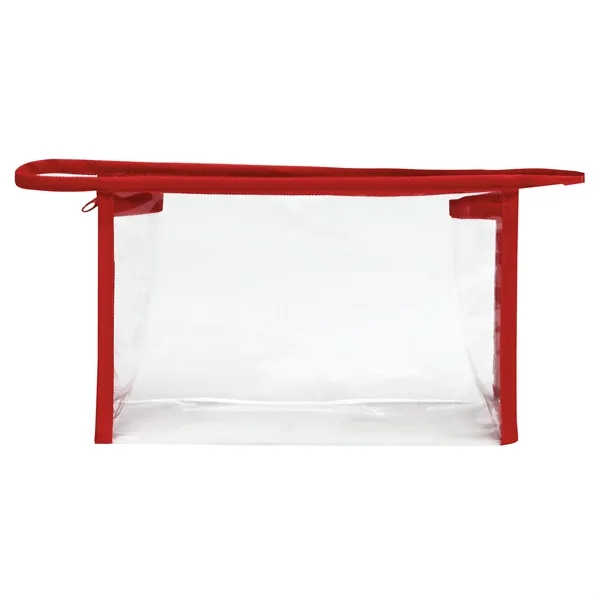 Transparent pouch with zipper closure, poly color trim and customization options.... from ASI 46420 Continental Mkting Svc Inc / CMBags