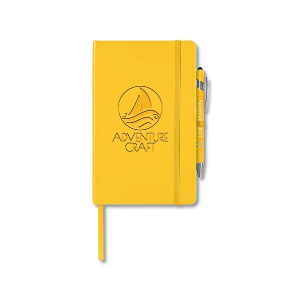 Journal and pen set with a soft cover, a rubberized aluminum... from ASI 79530 Prime Line