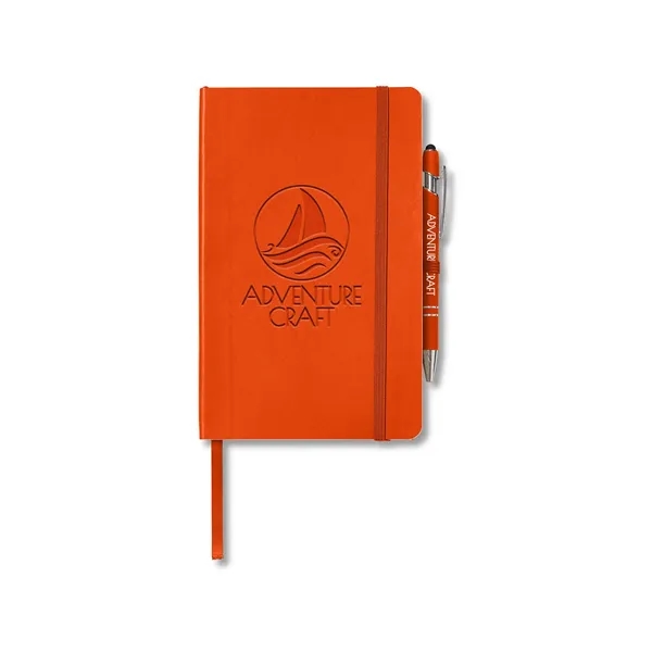 Journal and pen set with a soft cover, a rubberized aluminum... from ASI 79530 Prime Line