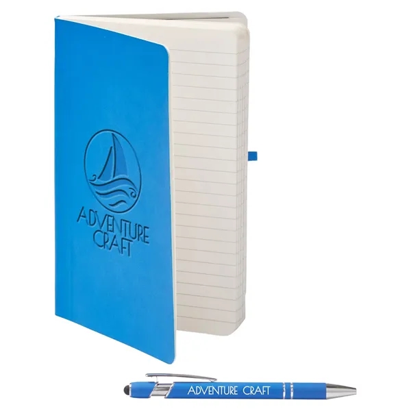 Journal and pen set with a soft cover, a rubberized aluminum... from ASI 79530 Prime Line