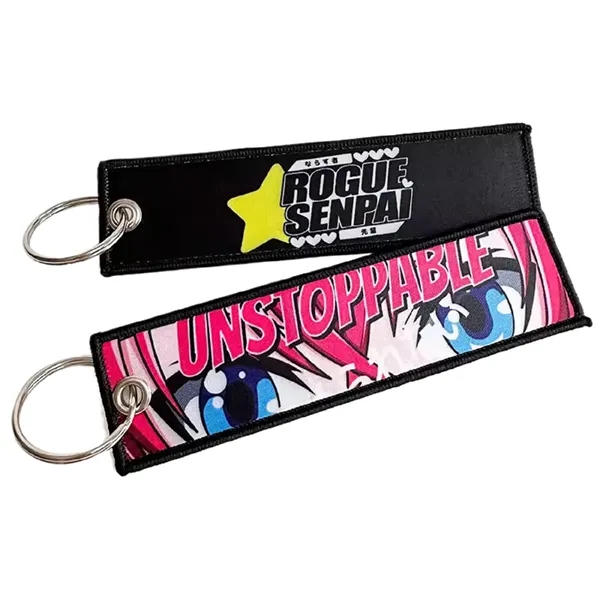 Full color fabric keychain with metal ring plus full color heat... from ASI 37218 Athena Promo (tm)