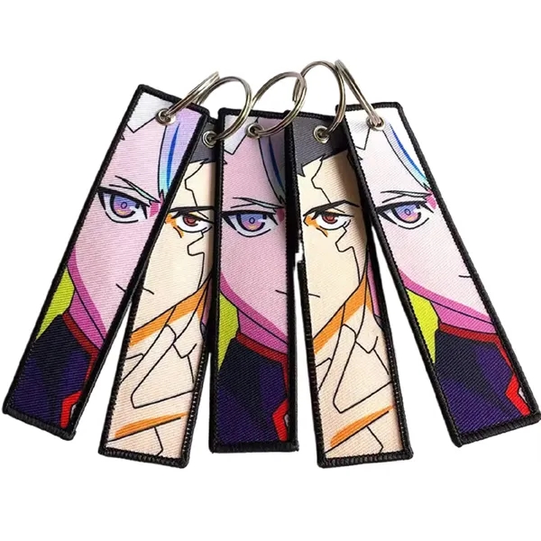 Full color fabric keychain with metal ring plus full color heat... from ASI 37218 Athena Promo (tm)