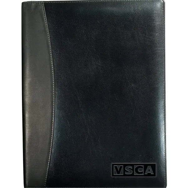 Glazed bonded calfskin portfolio with a faux suede spine, 3 inner... from ASI 79530 Prime Line