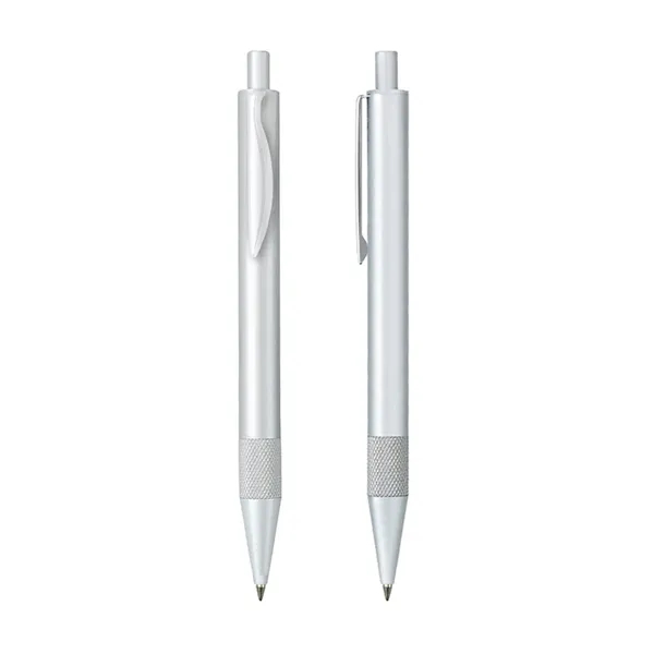 Solid brass barrel ballpoint pen with textured grip.... from ASI 31517 Admart Products / Admart Line