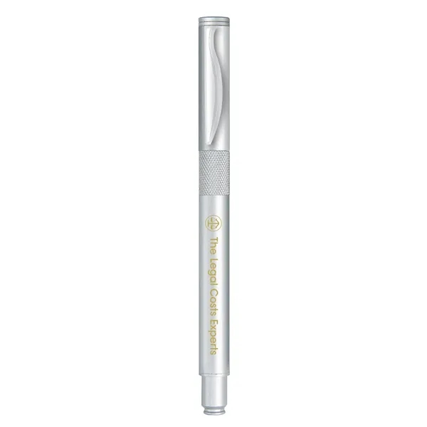 Solid brass barrel rollerball pen with textured grip.... from ASI 31517 Admart Products / Admart Line