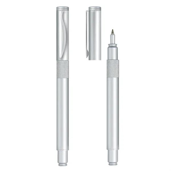 Solid brass barrel rollerball pen with textured grip.... from ASI 31517 Admart Products / Admart Line