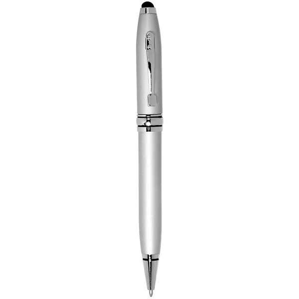Aluminum twist-action ballpoint pen with soft silicone tip and medium black... from ASI 79530 Prime Line