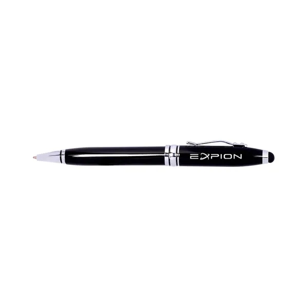 Aluminum twist-action ballpoint pen with soft silicone tip and medium black... from ASI 79530 Prime Line