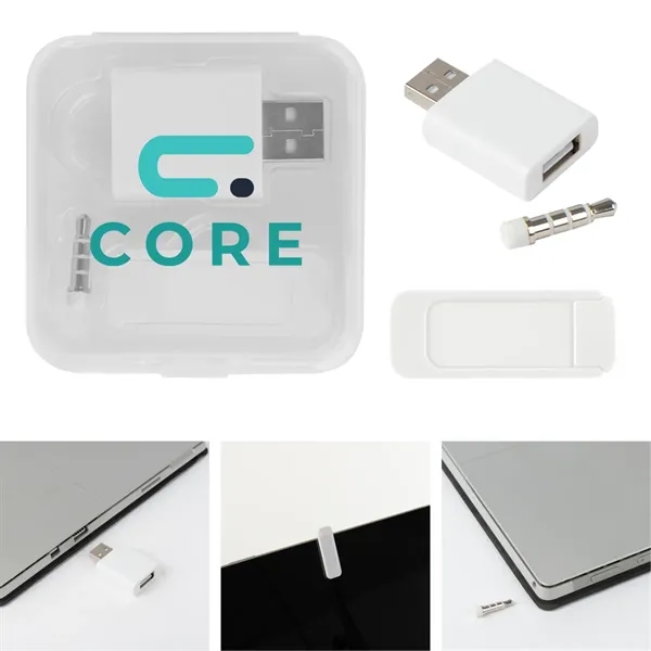 USB blocker, sliding webcam cover and audio plug cover in a... from ASI 61125 Hit Promotional Products / Hit®