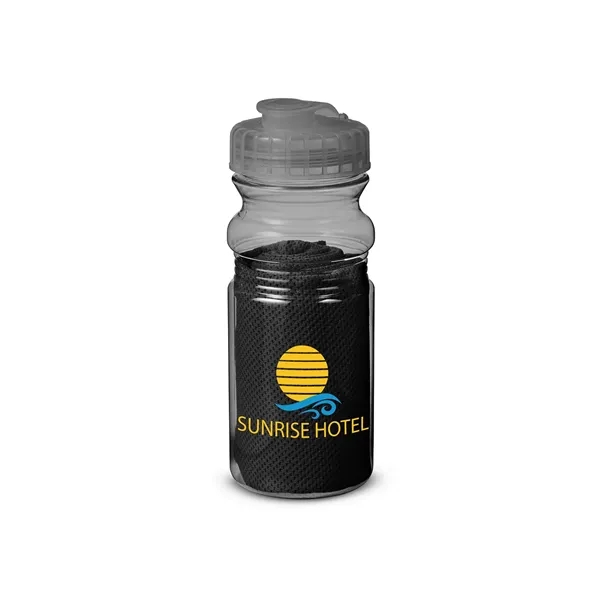 20 oz. water bottle with lightweight, soft and breathable cooling towel.... from ASI 79530 Prime Line
