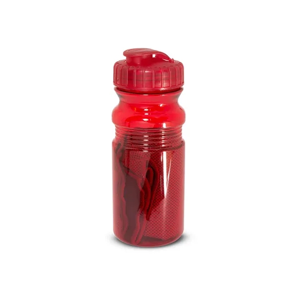 20 oz. water bottle with lightweight, soft and breathable cooling towel.... from ASI 79530 Prime Line
