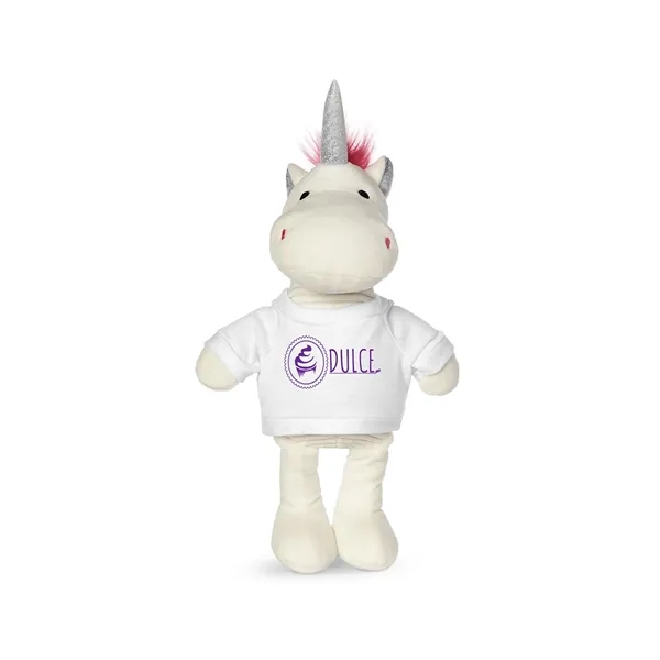 5.25" x 15" x 3.25" 100% polyester plush unicorn with customizable... from ASI 79530 Prime Line