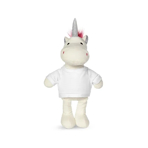 5.25" x 15" x 3.25" 100% polyester plush unicorn with customizable... from ASI 79530 Prime Line