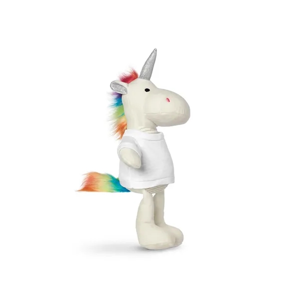 5.25" x 15" x 3.25" 100% polyester plush unicorn with customizable... from ASI 79530 Prime Line
