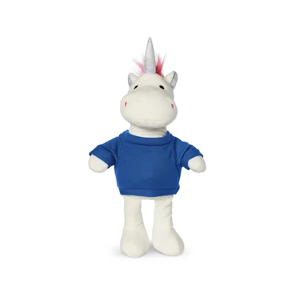 5.25" x 15" x 3.25" 100% polyester plush unicorn with customizable... from ASI 79530 Prime Line