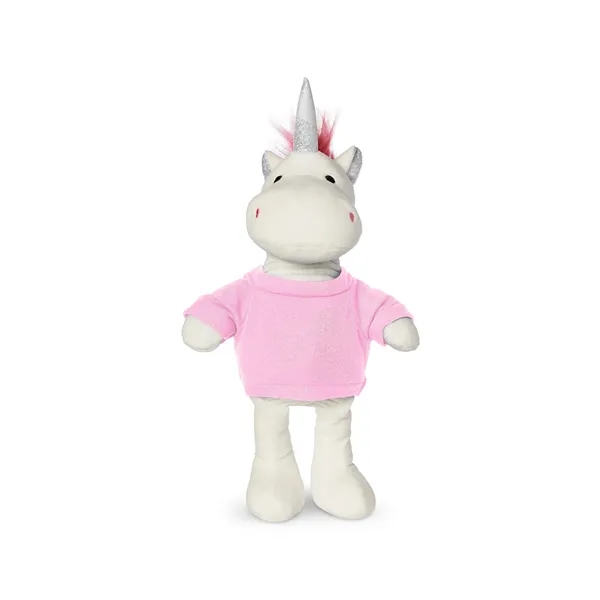 5.25" x 15" x 3.25" 100% polyester plush unicorn with customizable... from ASI 79530 Prime Line