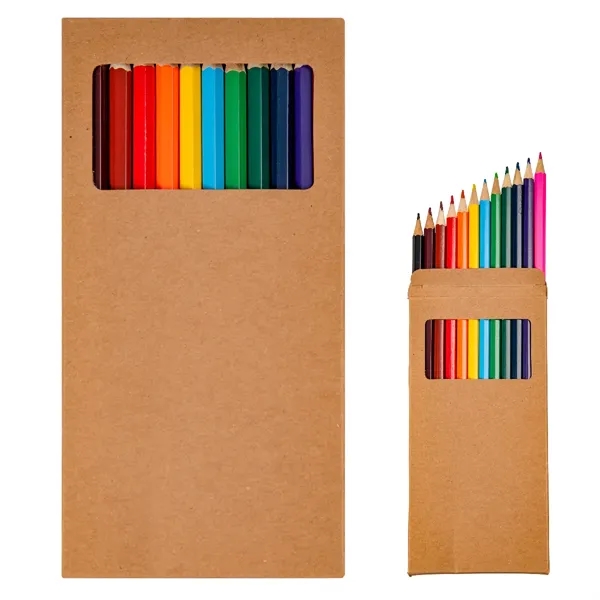 12 piece colored pencil set in a customizable paper box.... from ASI 61125 Hit Promotional Products / Hit®