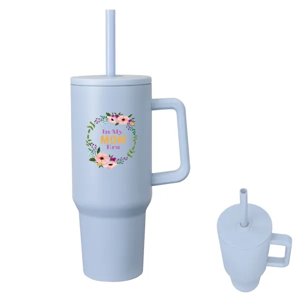 40 oz. insulated stainless steel tumbler with lid, straw and handle.... from ASI 61125 Hit Promotional Products / Hit®