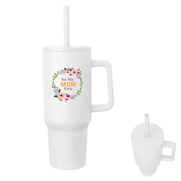 40 oz. insulated stainless steel tumbler with lid, straw and handle.... from ASI 61125 Hit Promotional Products / Hit®
