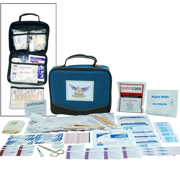 127 Pieces first aid kit with see-through pockets.... from ASI 63698 Justin Case®