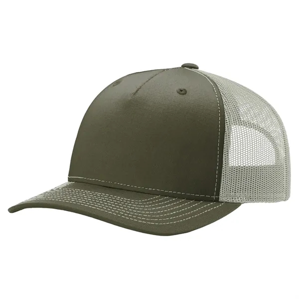 Richardson 112FP snapback cotton and polyester five-panel cap with leatherette patch... from ASI 74601 Calico