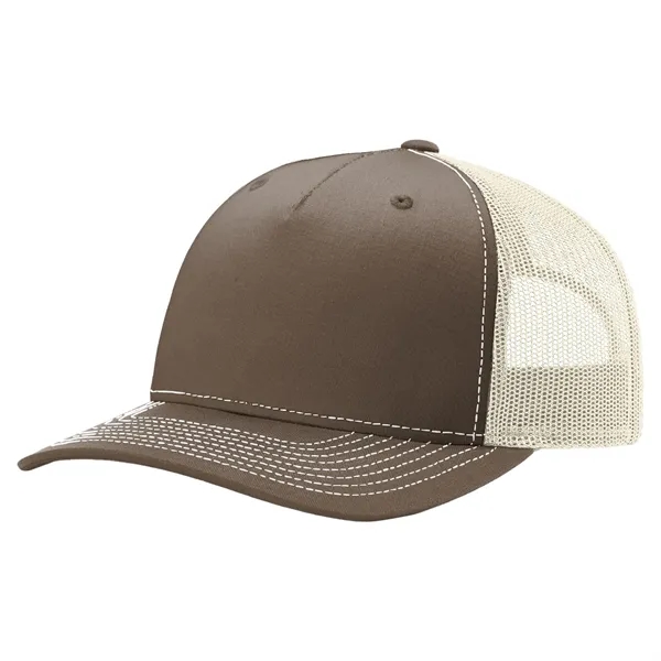 Richardson 112FP snapback cotton and polyester five-panel cap with leatherette patch... from ASI 74601 Calico