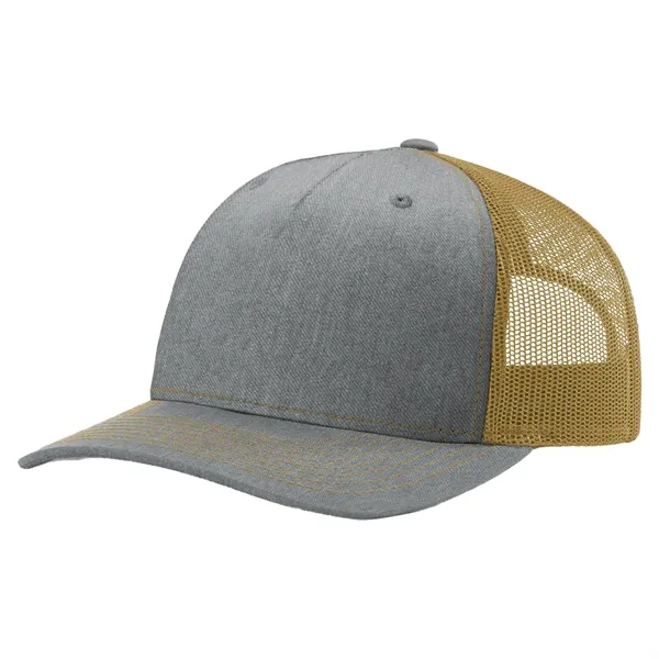 Richardson 112FP snapback cotton and polyester five-panel cap with leatherette patch... from ASI 74601 Calico