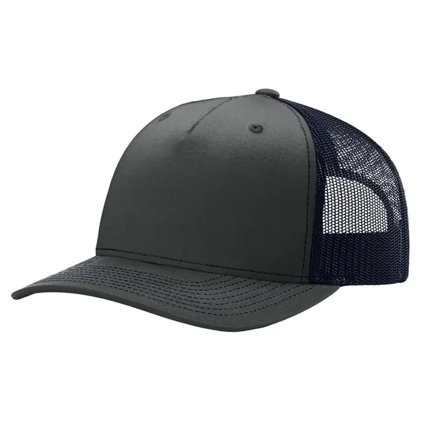 Richardson 112FP snapback cotton and polyester five-panel cap with leatherette patch... from ASI 74601 Calico