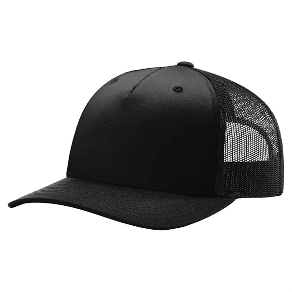 Richardson 112FP snapback cotton and polyester five-panel cap with leatherette patch... from ASI 74601 Calico