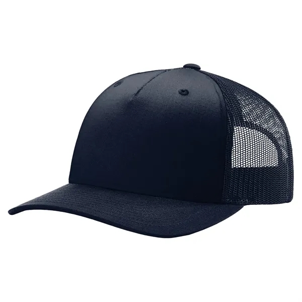 Richardson 112FP snapback cotton and polyester five-panel cap with leatherette patch... from ASI 74601 Calico