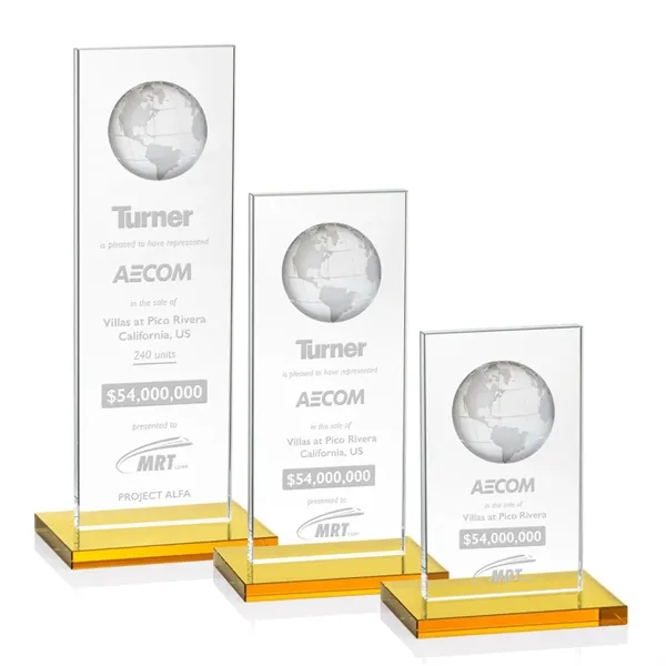 This illustrious Starfire Crystal award stands upright on an elegant Amber... from ASI 84592 St Regis Group / St Regis