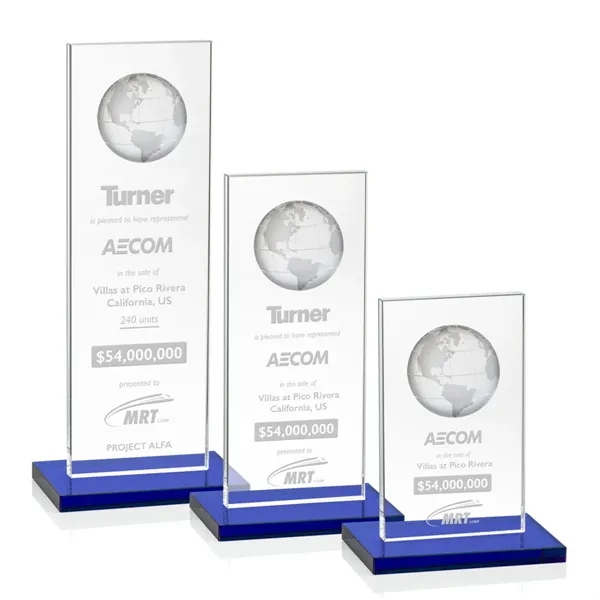 This illustrious Starfire Crystal award stands upright on an elegant Sapphire... from ASI 84592 St Regis Group / St Regis