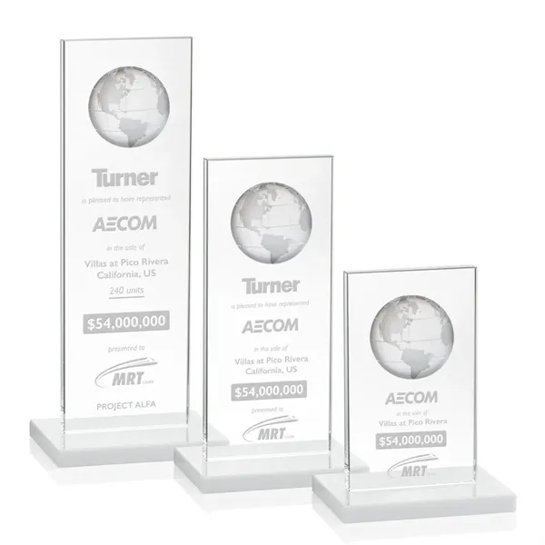 This illustrious Starfire Crystal award stands upright on an elegant White... from ASI 84592 St Regis Group / St Regis