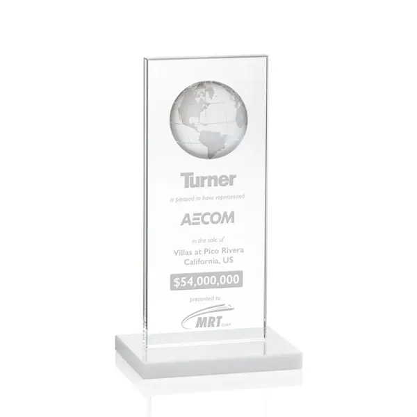 This illustrious Starfire Crystal award stands upright on an elegant White... from ASI 84592 St Regis Group / St Regis