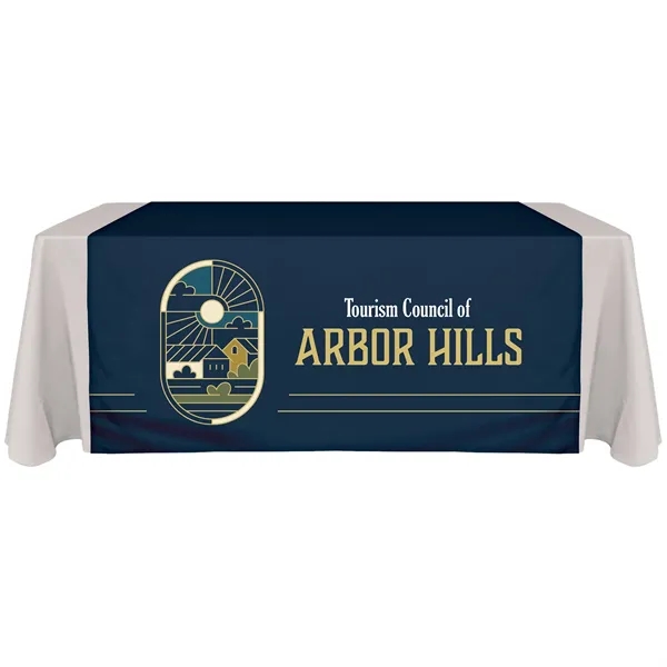 60" x 60" full color display polyester table runner drapes over... from ASI 80228 Quinn