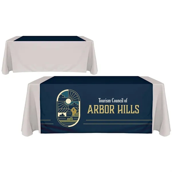 60" x 60" full color display polyester table runner drapes over... from ASI 80228 Quinn