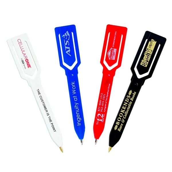 Pen that functions as a bookmark, paper clip and checkbook pen.... from ASI 63549 Jornik Manufacturing Corp / Jornik