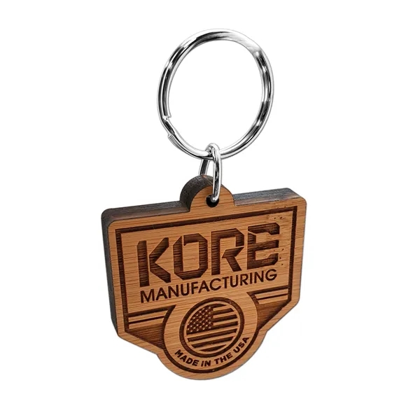 Laser etched bamboo keychain with 1" split ring.... from ASI 72521 Morris Magnets / Laser Cuts