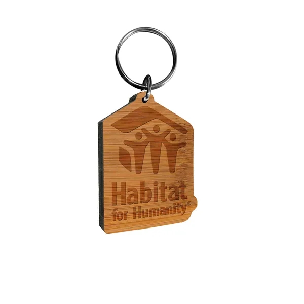 Laser etched bamboo keychain with 1" split ring.... from ASI 72521 Morris Magnets / Laser Cuts