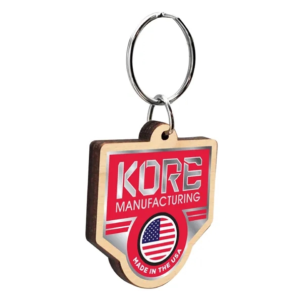 Customizable birch wood keychain with a 1" split ring.... from ASI 72521 Morris Magnets / Laser Cuts