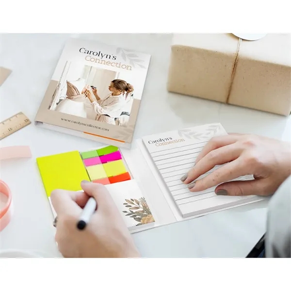 Journal with 80 highlighting tape flags, 50-sheet neon lime note pad,... from ASI 91240 3M/Promotional Markets Dept