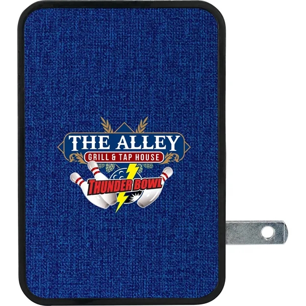 UL 4 PORT HEATHERED USB FOLDING WALL CHARGER... from ASI 30208 A P Specialties / AP Specialties