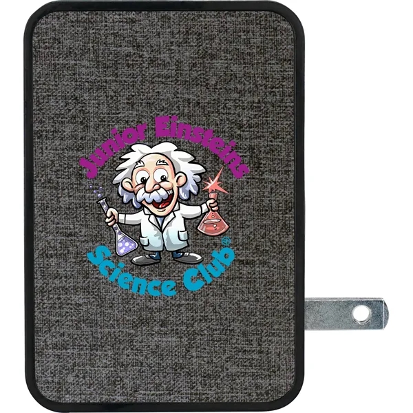 UL 4 PORT HEATHERED USB FOLDING WALL CHARGER... from ASI 30208 A P Specialties / AP Specialties