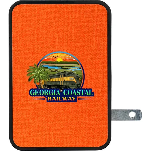 UL 4 PORT HEATHERED USB FOLDING WALL CHARGER... from ASI 30208 A P Specialties / AP Specialties