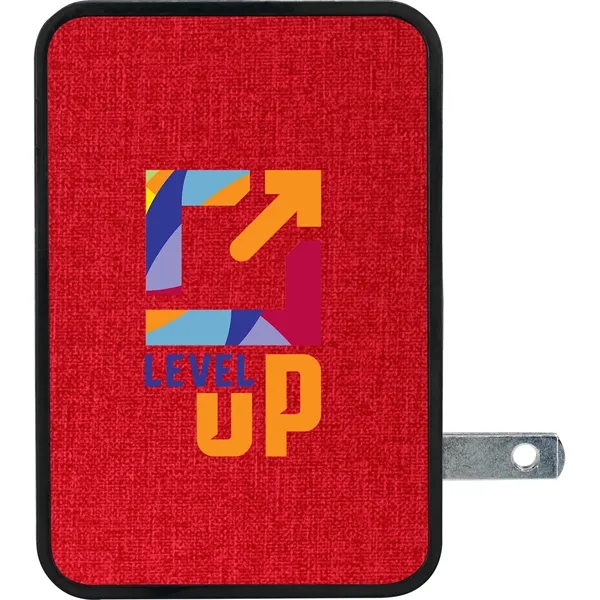 UL 4 PORT HEATHERED USB FOLDING WALL CHARGER... from ASI 30208 A P Specialties / AP Specialties